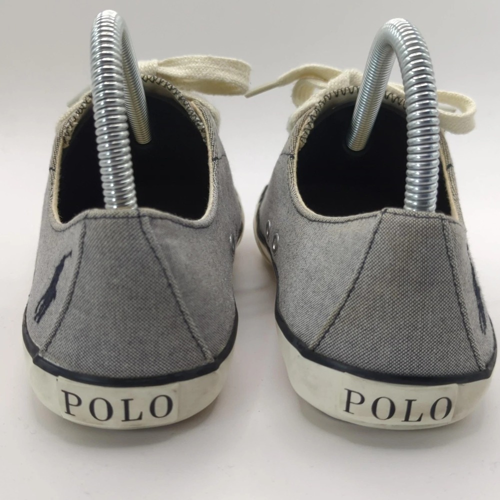 Polo Ralph Lauren Parnell Shoes Womens Size 7.5 Gray Canvas Low‎ Top Casual - Picture 6 of 10
